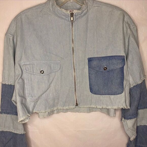 Fashion Nova Denim Patchwork Jacket Size S - Picture 4 of 7